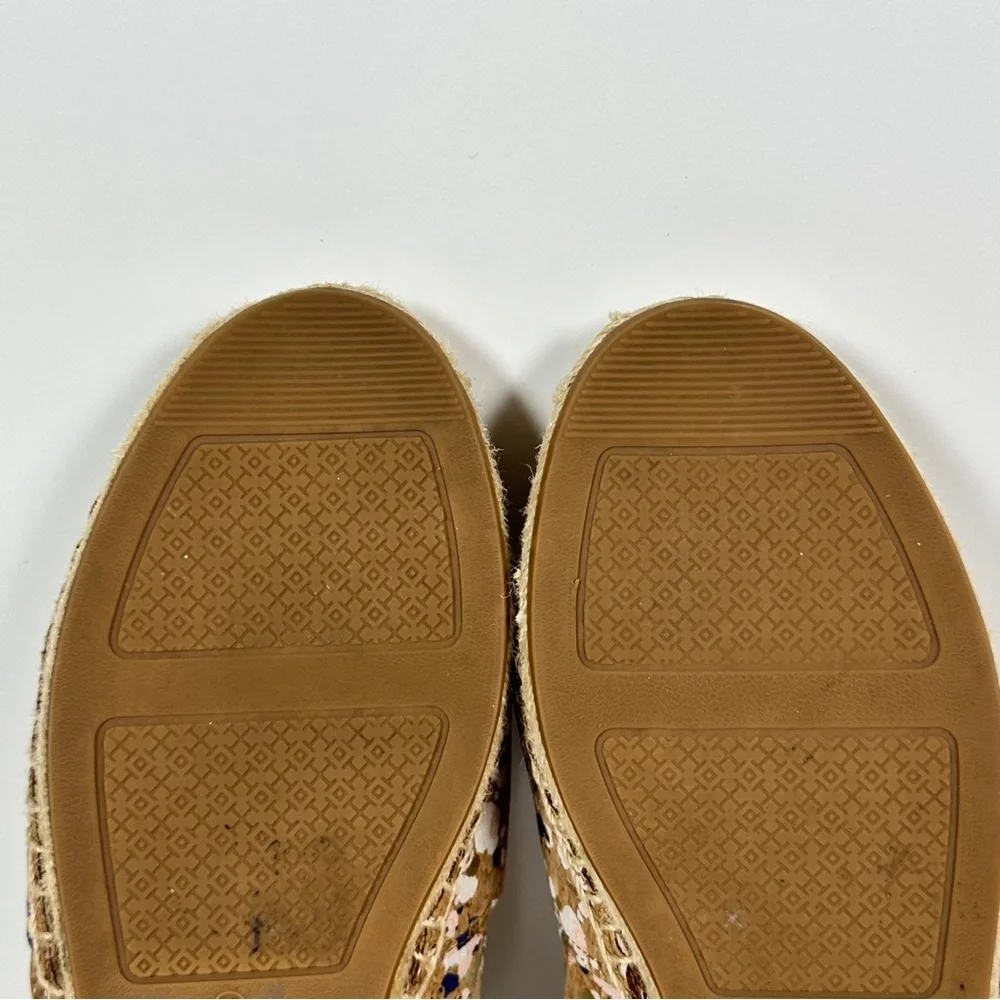 Tory Burch Ines Metallic Confetti Cork Espadrilles